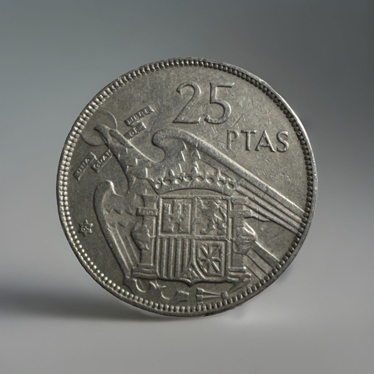 1957 *65* Spain 25 Pesetas ‘Inside-the-Star’ Coin, Franco, Circulated! - Kru’s Katch