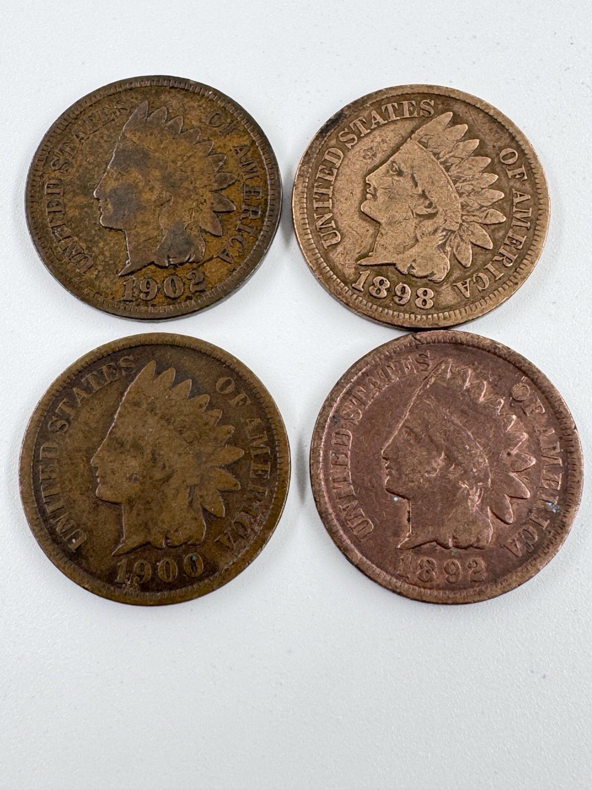 Lot Of 4 Indian Head Cents - Nice Circulated Coins - Kru’s Katch