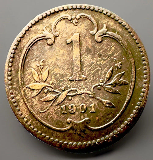 *SCARCE GEM AU! 1901 Austria 1 Heller KN# 2800 - Kru’s Katch