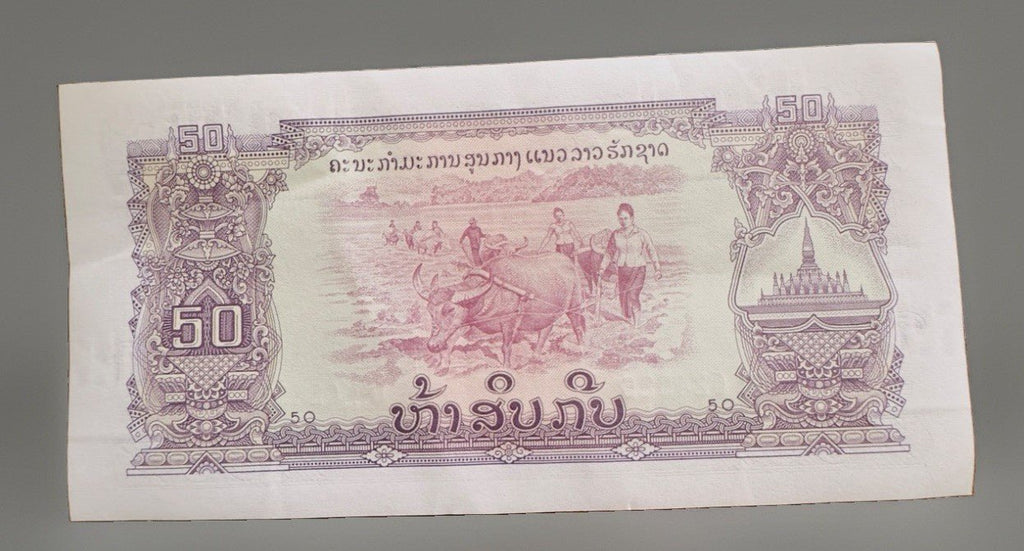 Vintage Laos 50 Kip ND 1968-1979 P-22 Pathet Lao Vintage Banknote World Currency - Kru’s Katch