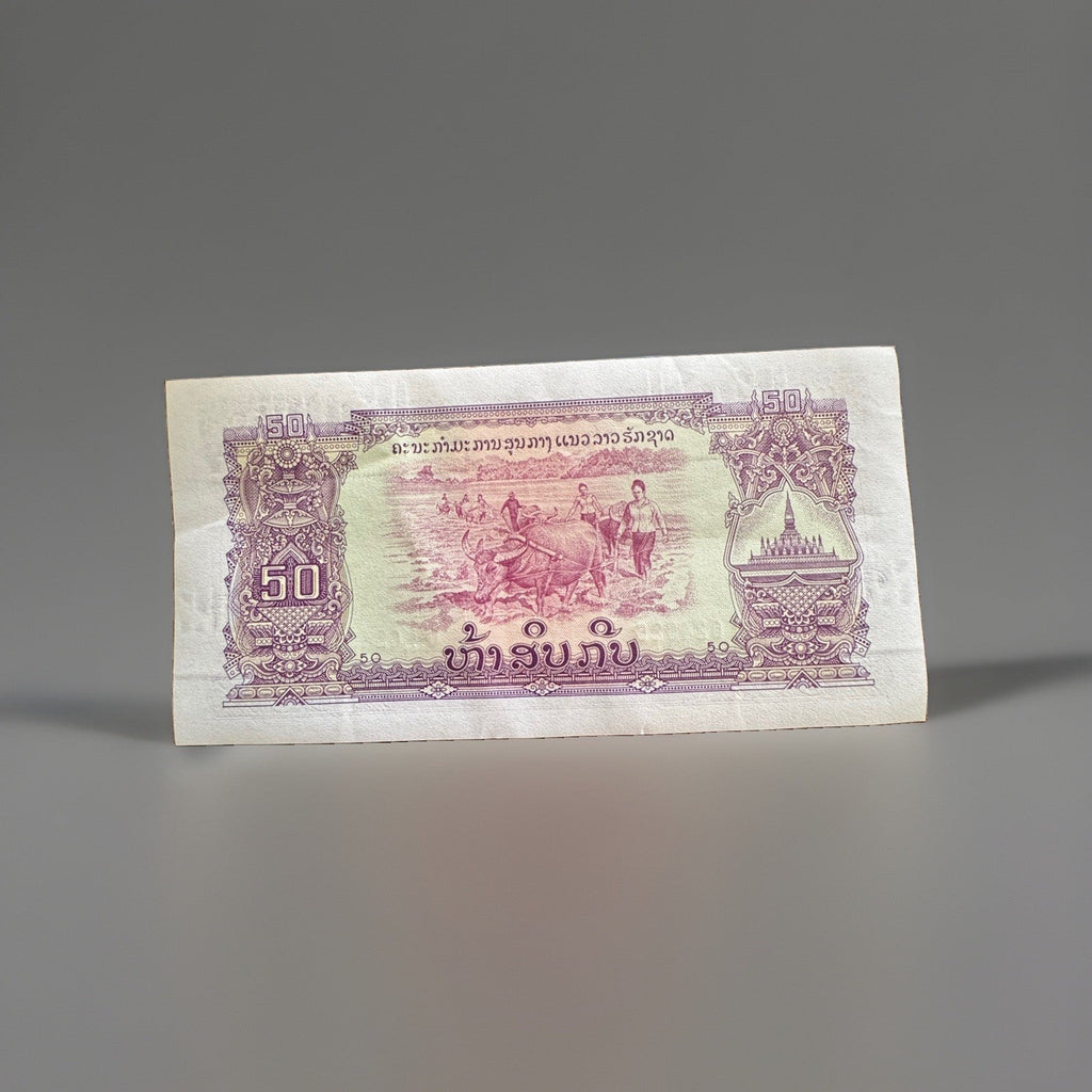 Vintage Laos 50 Kip ND 1968-1979 P-22 Pathet Lao Vintage Banknote World Currency - Kru’s Katch
